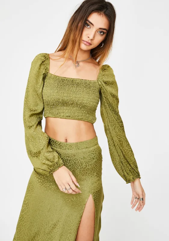 Khaki Cheetah Elina Top sold by Dolls Kill