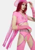 Pink Karma Cowgirl Fringe Wrap Top sold by Dolls Kill