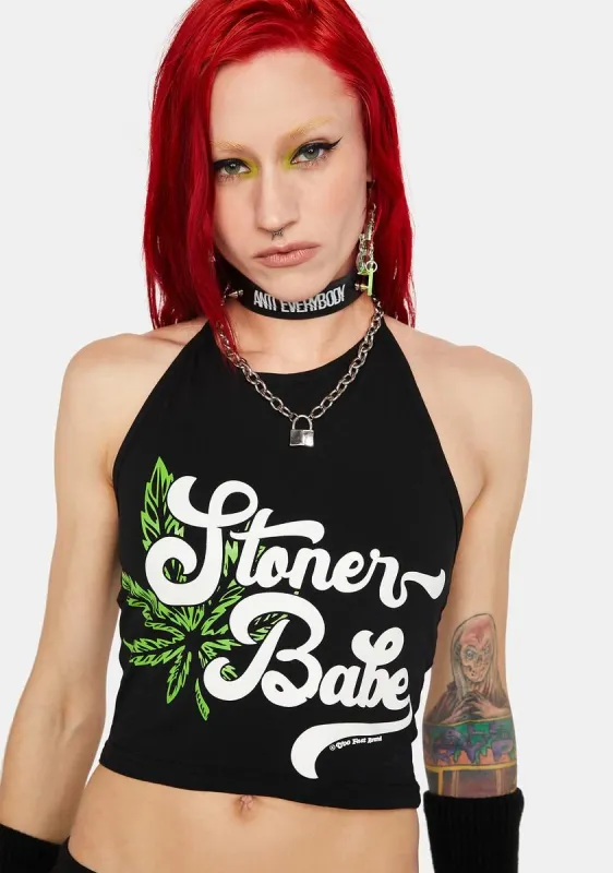 Stoner Babe Crop Halter Top sold by Dolls Kill