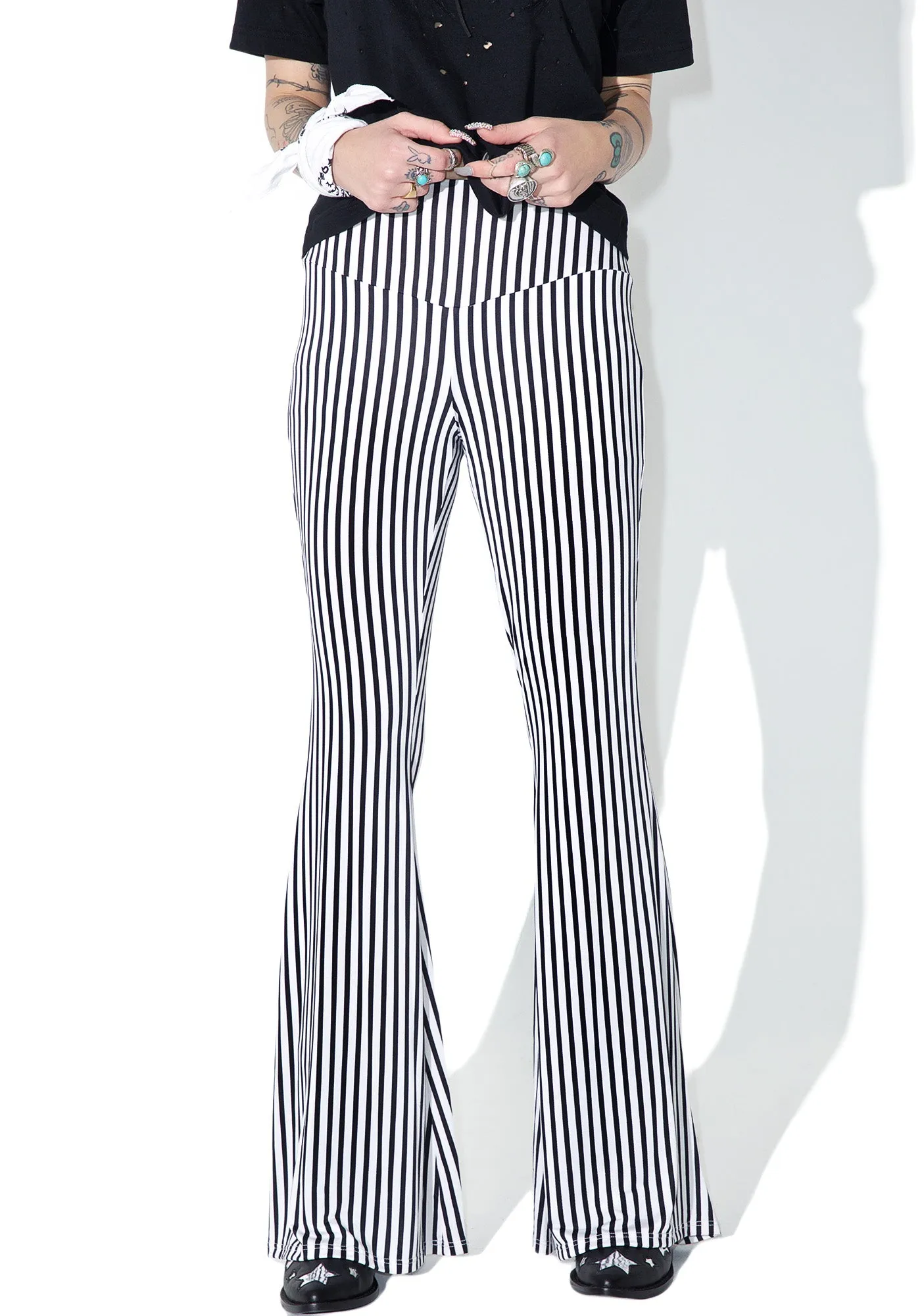 Wild Thing Striped Bell Bottoms sold by Dolls Kill