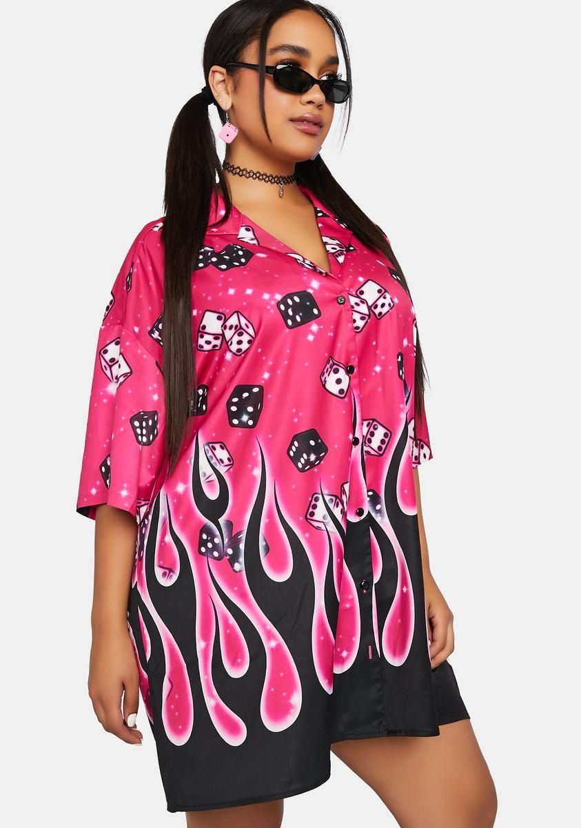 Plus Loaded Dice Oversized Shirt sold by Dolls Kill product image thumbnail 2