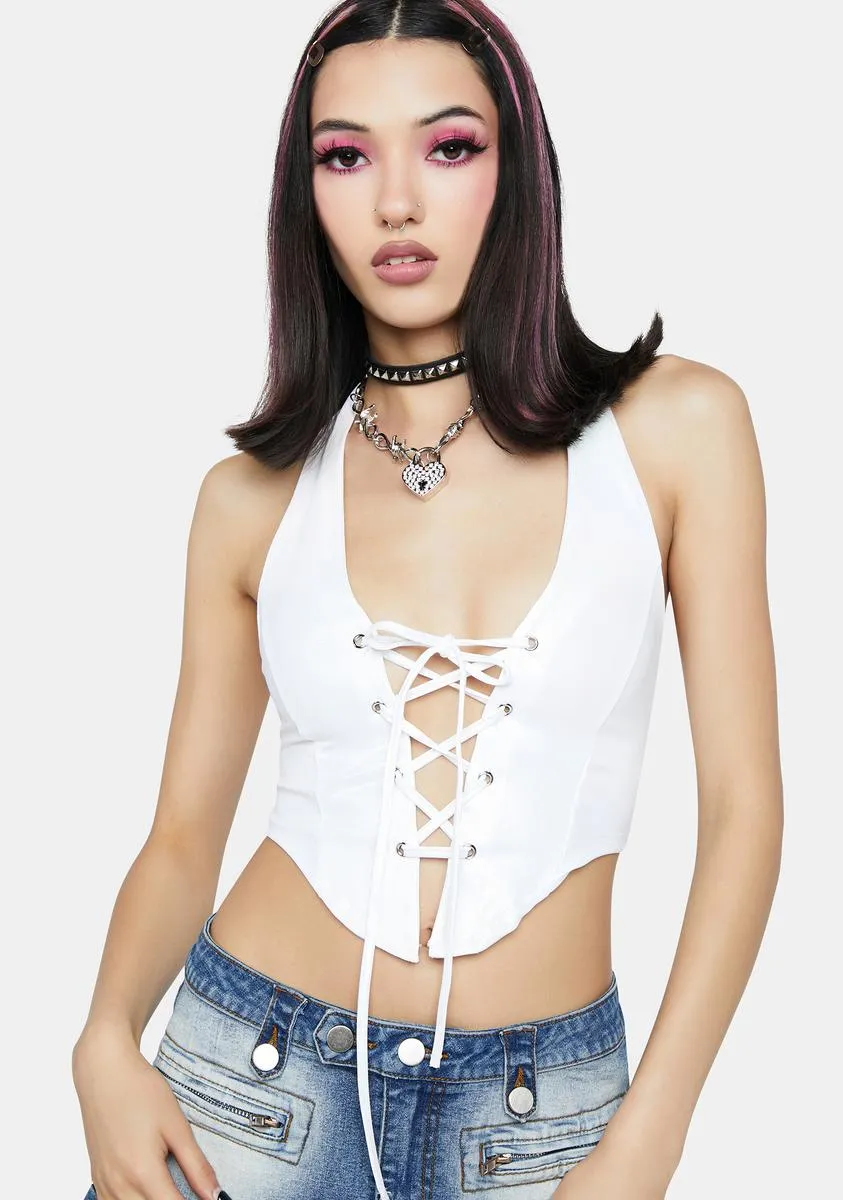 Pure Forever's Never Enough Holographic Crop Top sold by Dolls Kill