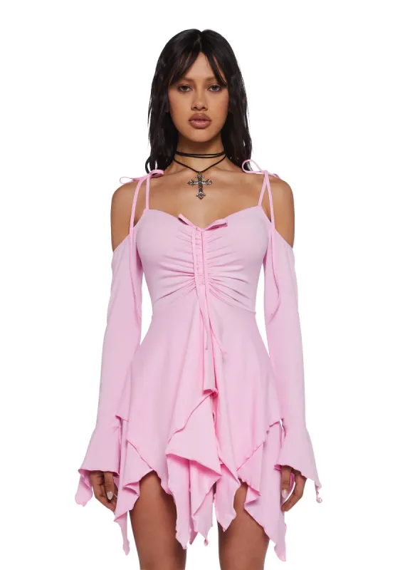 F is For Fairies Handkerchief Dress - Pink sold by Dolls Kill