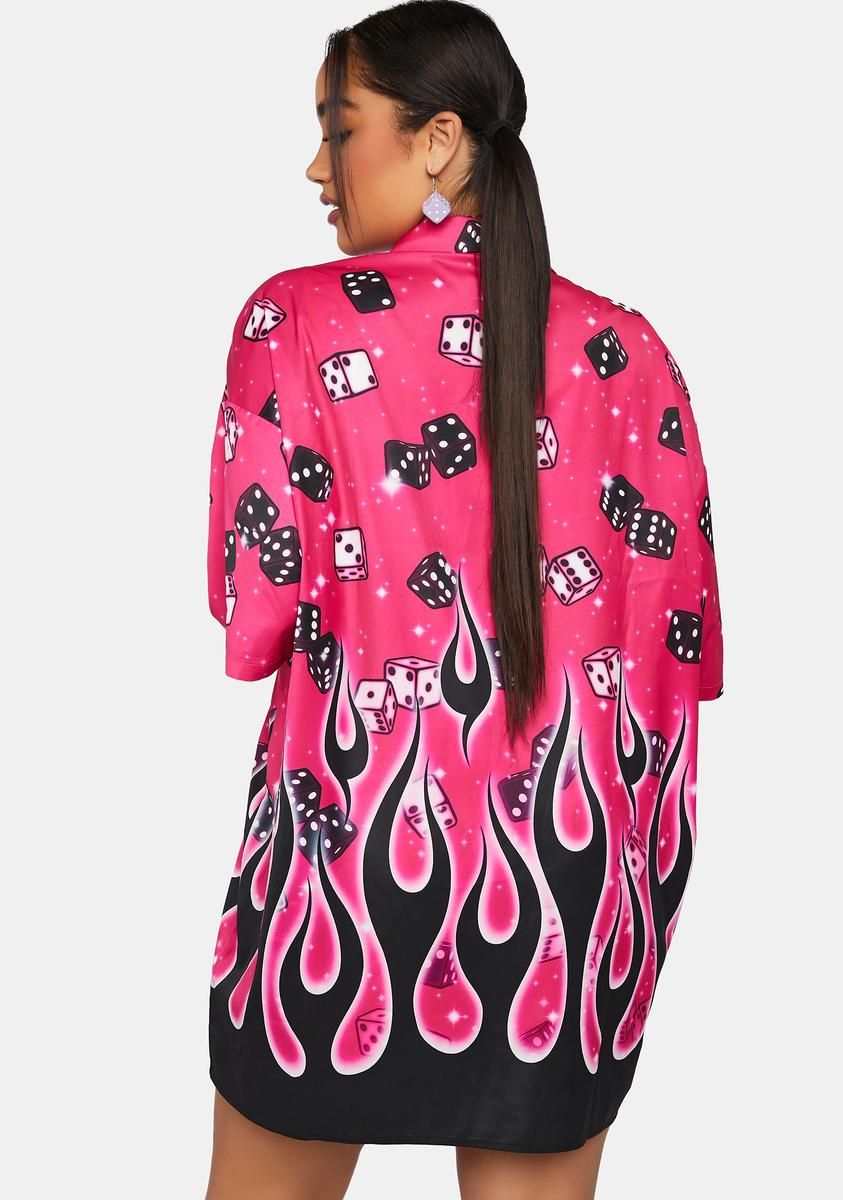 Plus Loaded Dice Oversized Shirt sold by Dolls Kill product image thumbnail 4