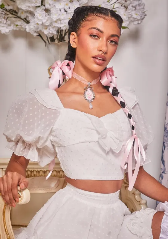 Regal Days Puff Sleeve Top sold by Dolls Kill