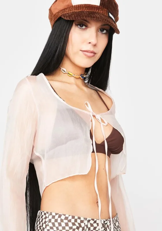 New Moods Sheer Tie Top sold by Dolls Kill