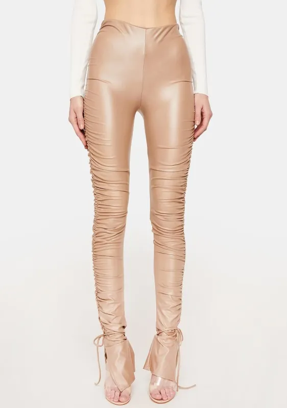 Latte Feelin' Spicy Ruched Pants sold by Dolls Kill