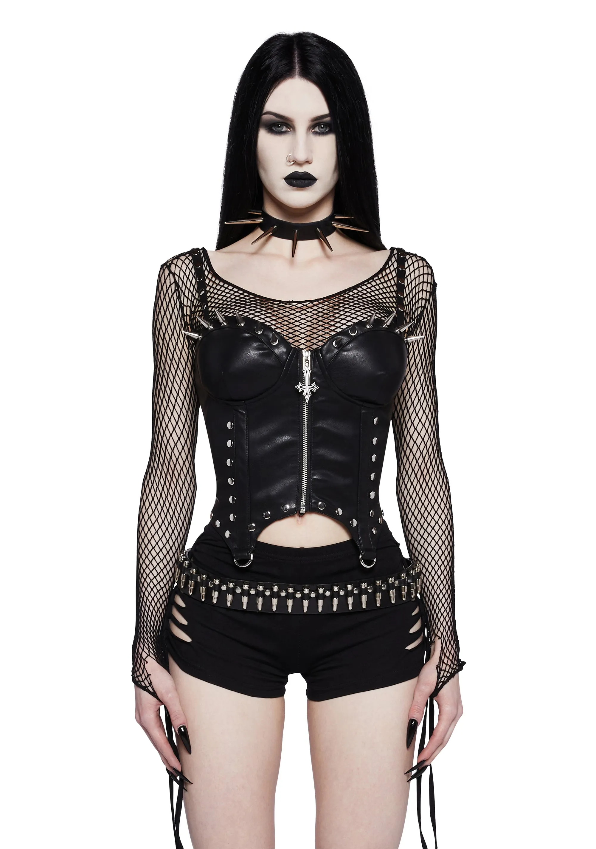 On The Haunt Corset Top sold by Dolls Kill