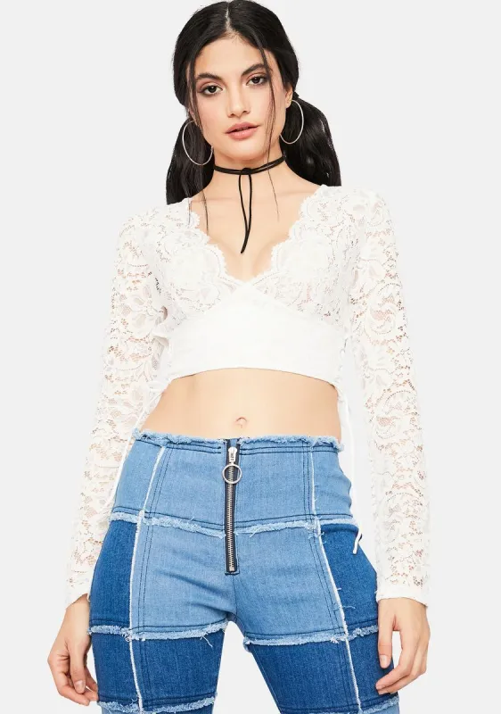 Flash Of Fantasy Lace Crop Top sold by Dolls Kill