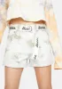 Tie Dye Rolled Hem Belted Shorts sold by Dolls Kill