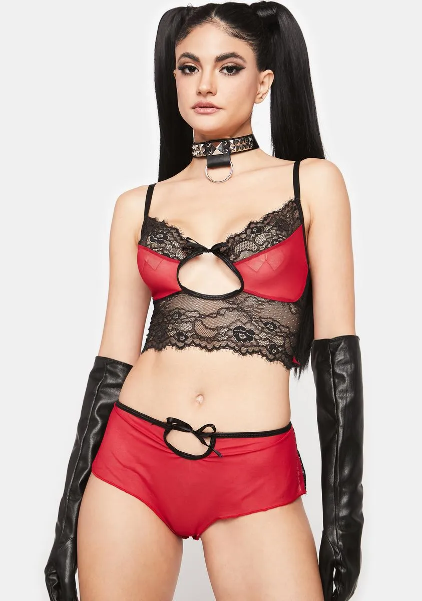 Pay With Compliments Lingerie Set sold by Dolls Kill
