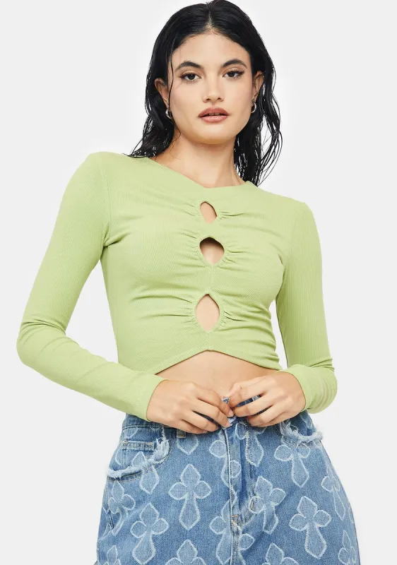 Green Sinora Crop Top sold by Dolls Kill