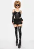 Sub Zero Ruched Mini Skirt sold by Dolls Kill