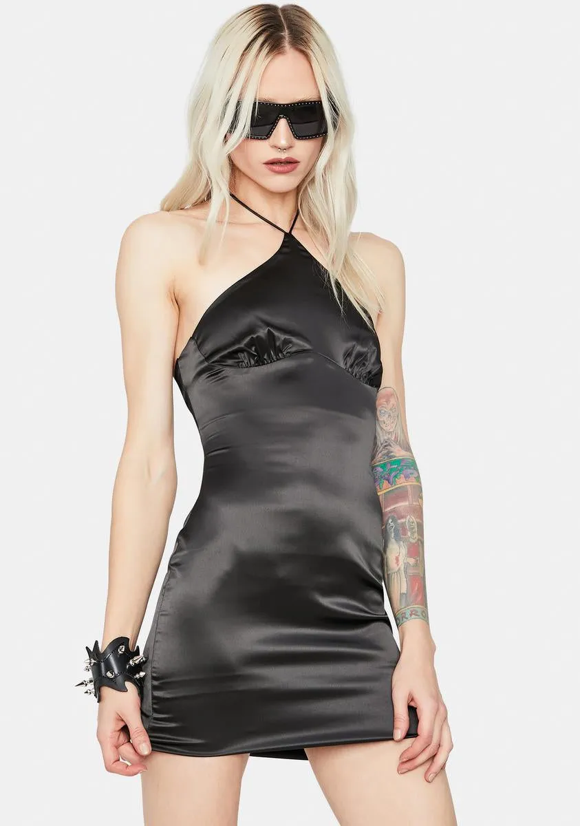 Night Life Satin Halter Bodycon Dress sold by Dolls Kill product image thumbnail 2