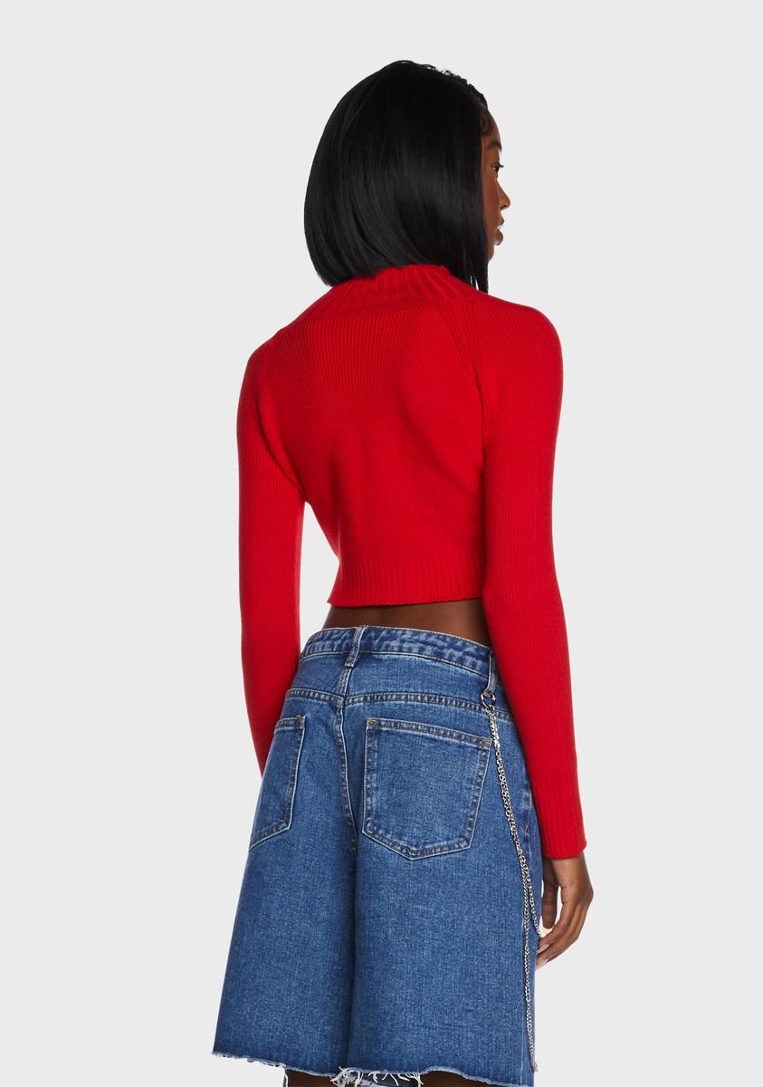 Just Flirting Cropped Sweater sold by Dolls Kill product image thumbnail 4