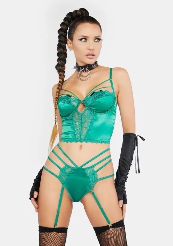 Let Love In Satin Lingerie Set sold by Dolls Kill