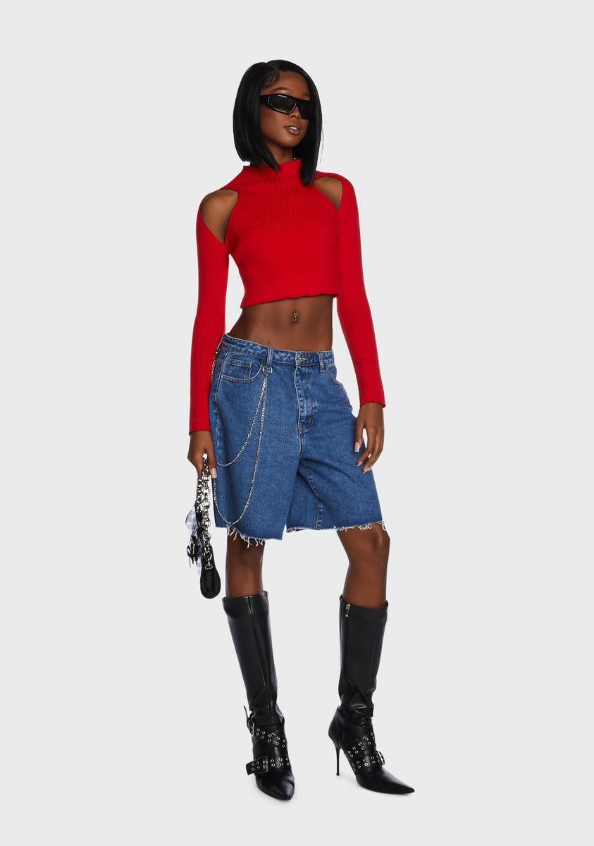 Just Flirting Cropped Sweater sold by Dolls Kill product image thumbnail 5