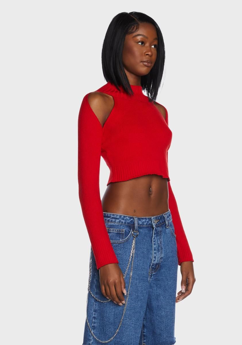 Just Flirting Cropped Sweater sold by Dolls Kill product image thumbnail 3