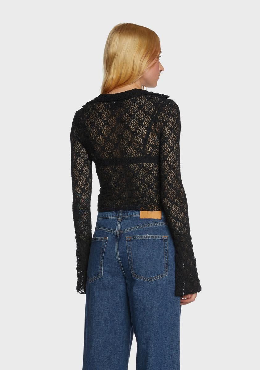 Lace Tie Front Shirt sold by Dolls Kill product image thumbnail 4