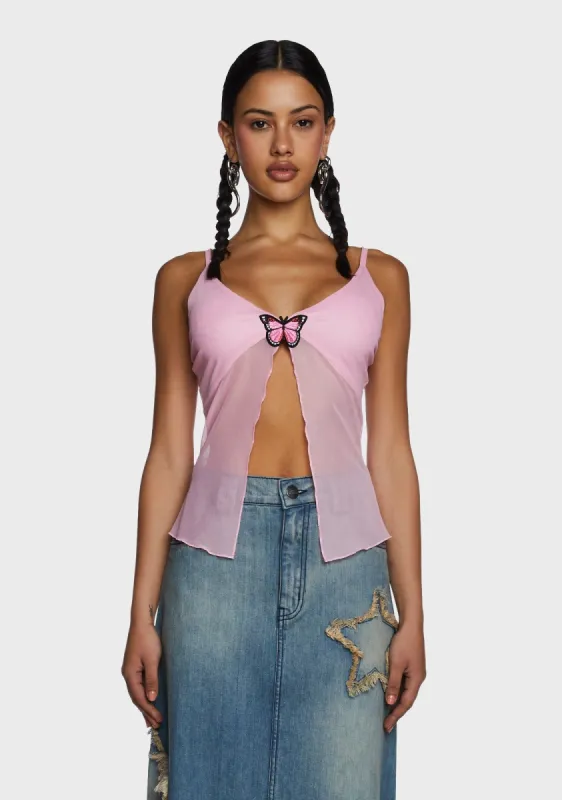 Butterfly Mesh Babydoll Top sold by Dolls Kill