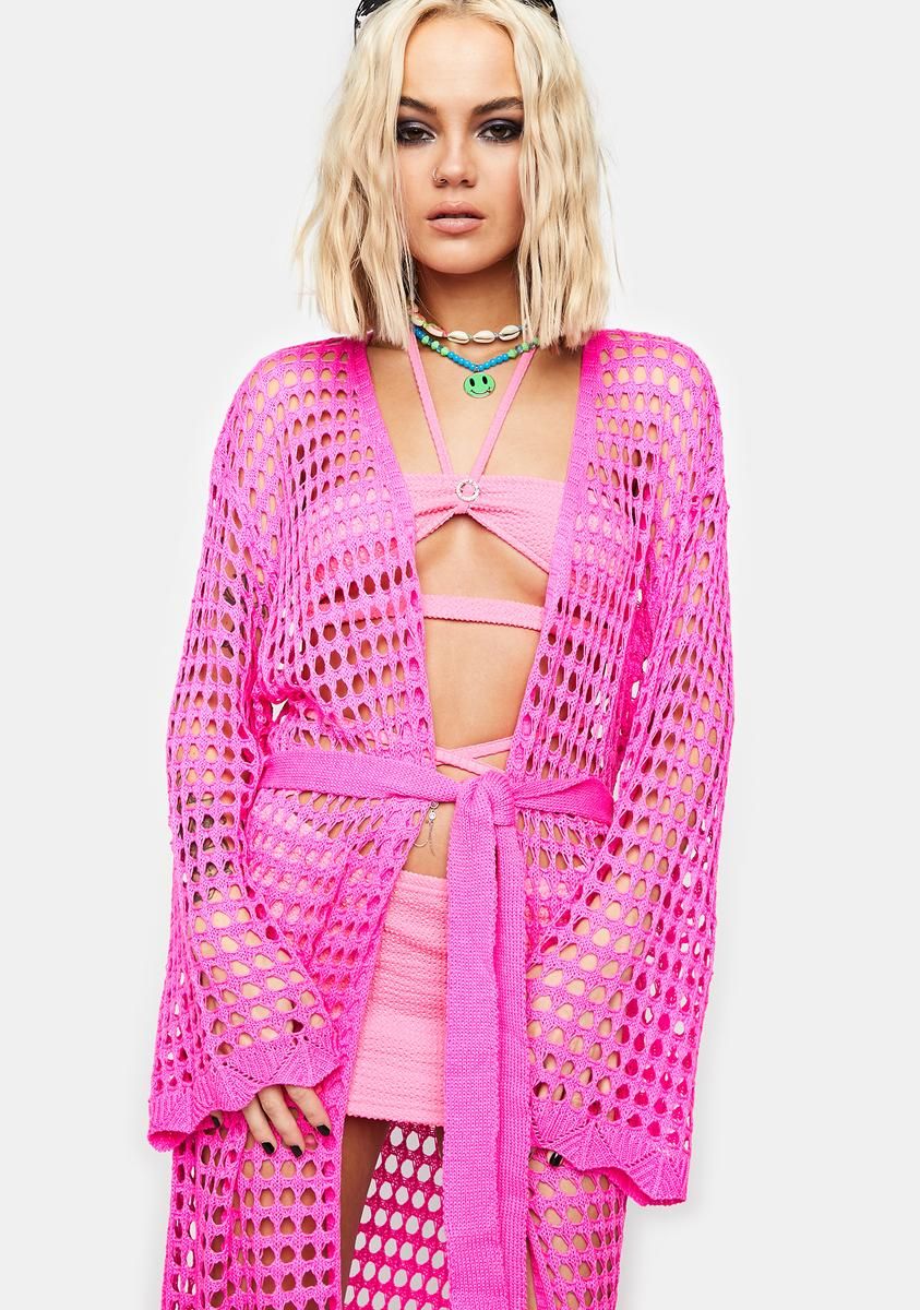 Sweet After Party Access Crochet Cardigan sold by Dolls Kill