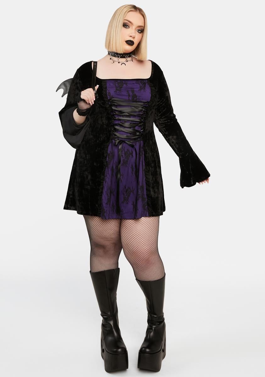Plus Mourning The Light Velvet Dress sold by Dolls Kill product image thumbnail 3