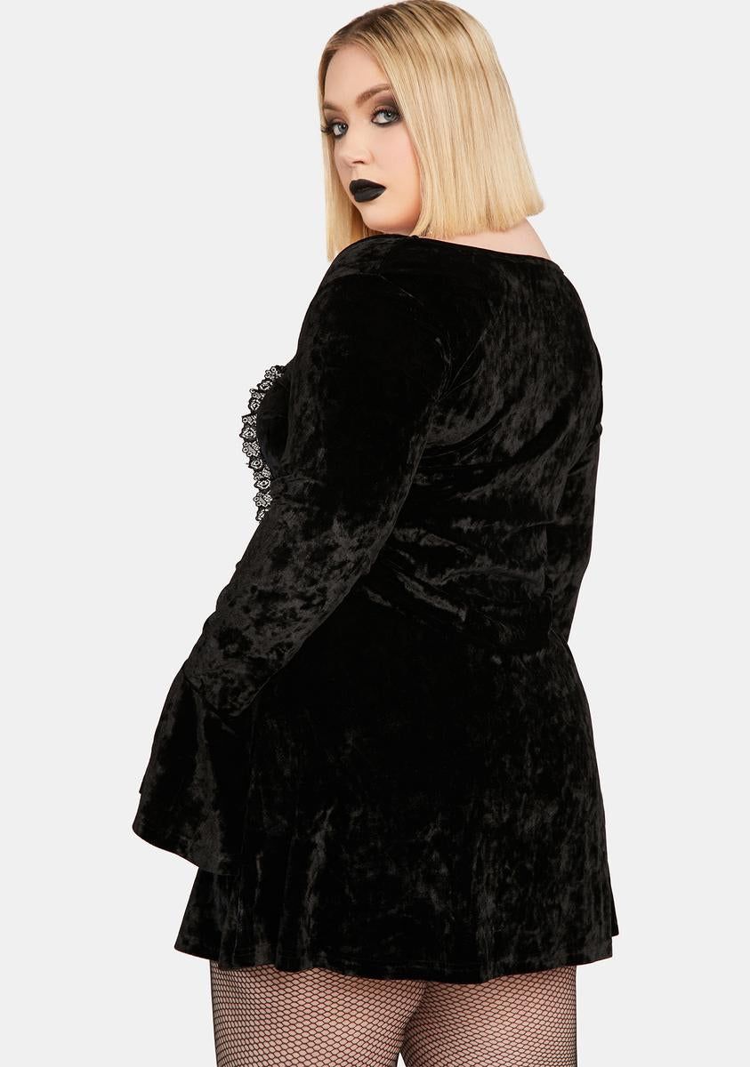 Plus Mourning The Light Velvet Dress sold by Dolls Kill product image thumbnail 4