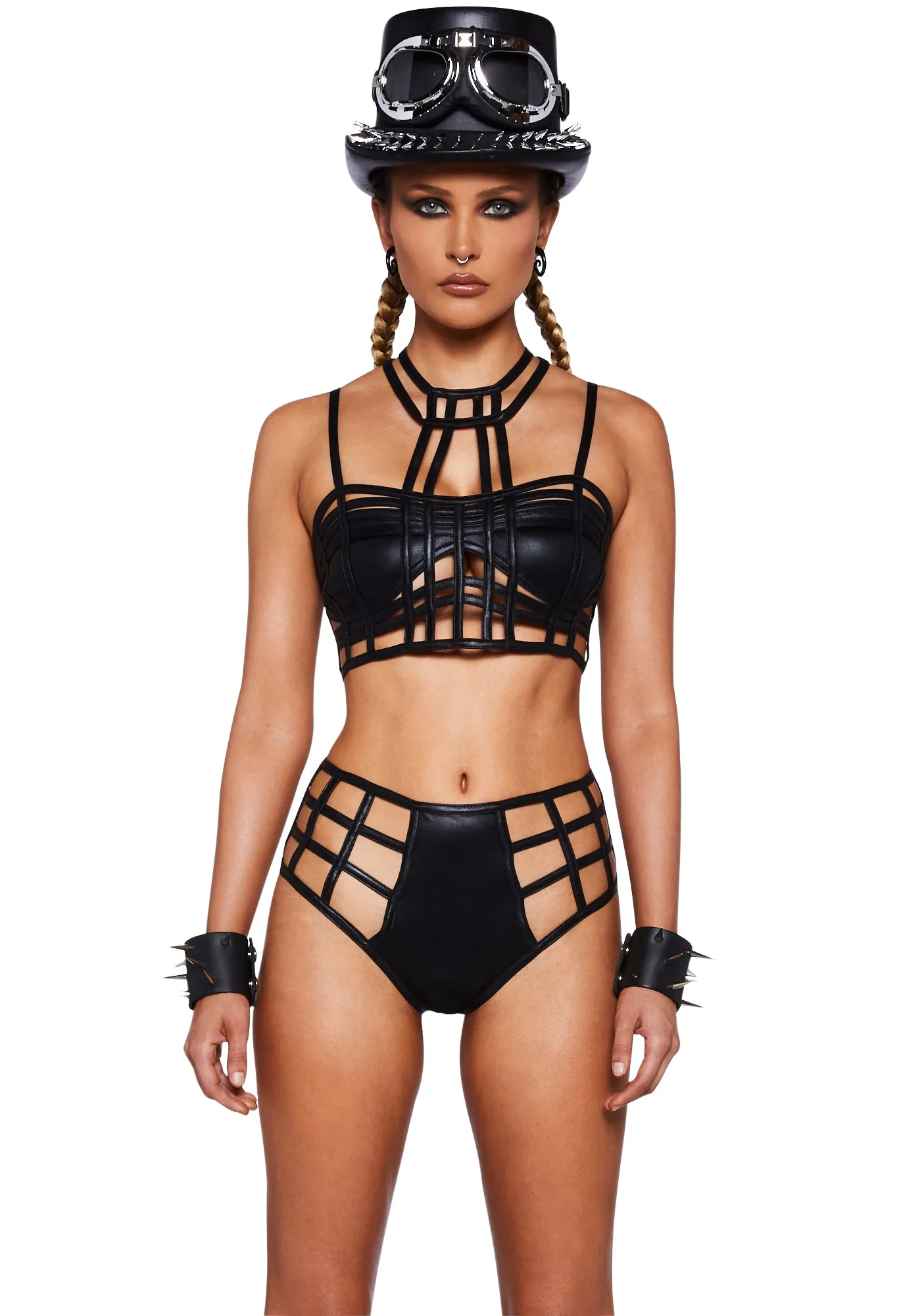 Deviant Treasure Bustier Top - Black sold by Dolls Kill