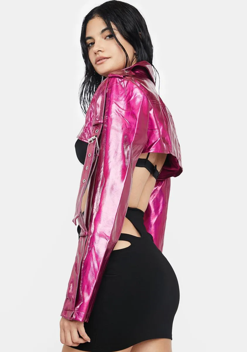 Magenta Rev It Up Shrug Moto Jacket sold by Dolls Kill product image thumbnail 4