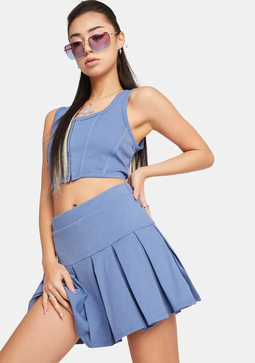 Cool Cute Togetha Denim Pleated Skirt Set sold by Dolls Kill product image thumbnail 2