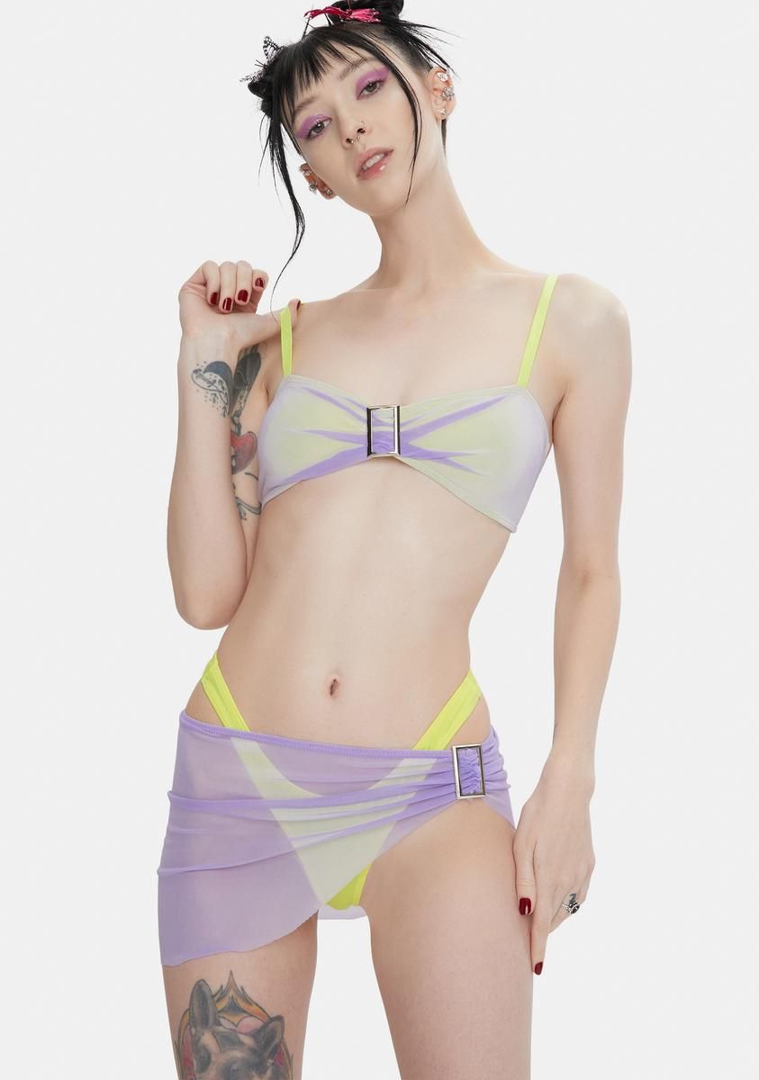 Lavender Endless Bliss Mesh 3-Piece Set sold by Dolls Kill