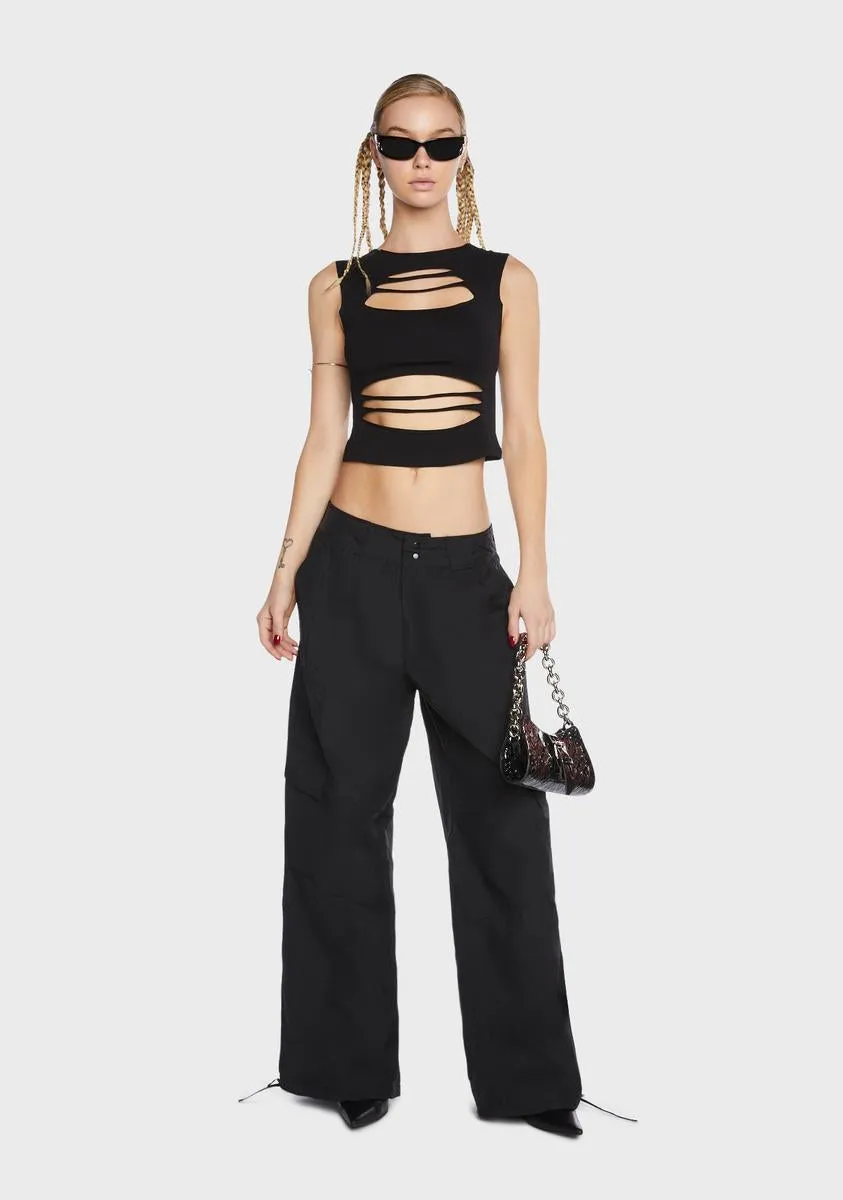 Black Ripped Cut-Out Tank Top sold by Dolls Kill product image thumbnail 4
