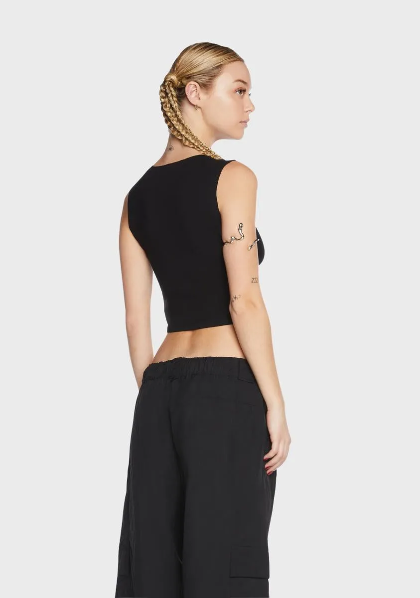 Black Ripped Cut-Out Tank Top sold by Dolls Kill product image thumbnail 3