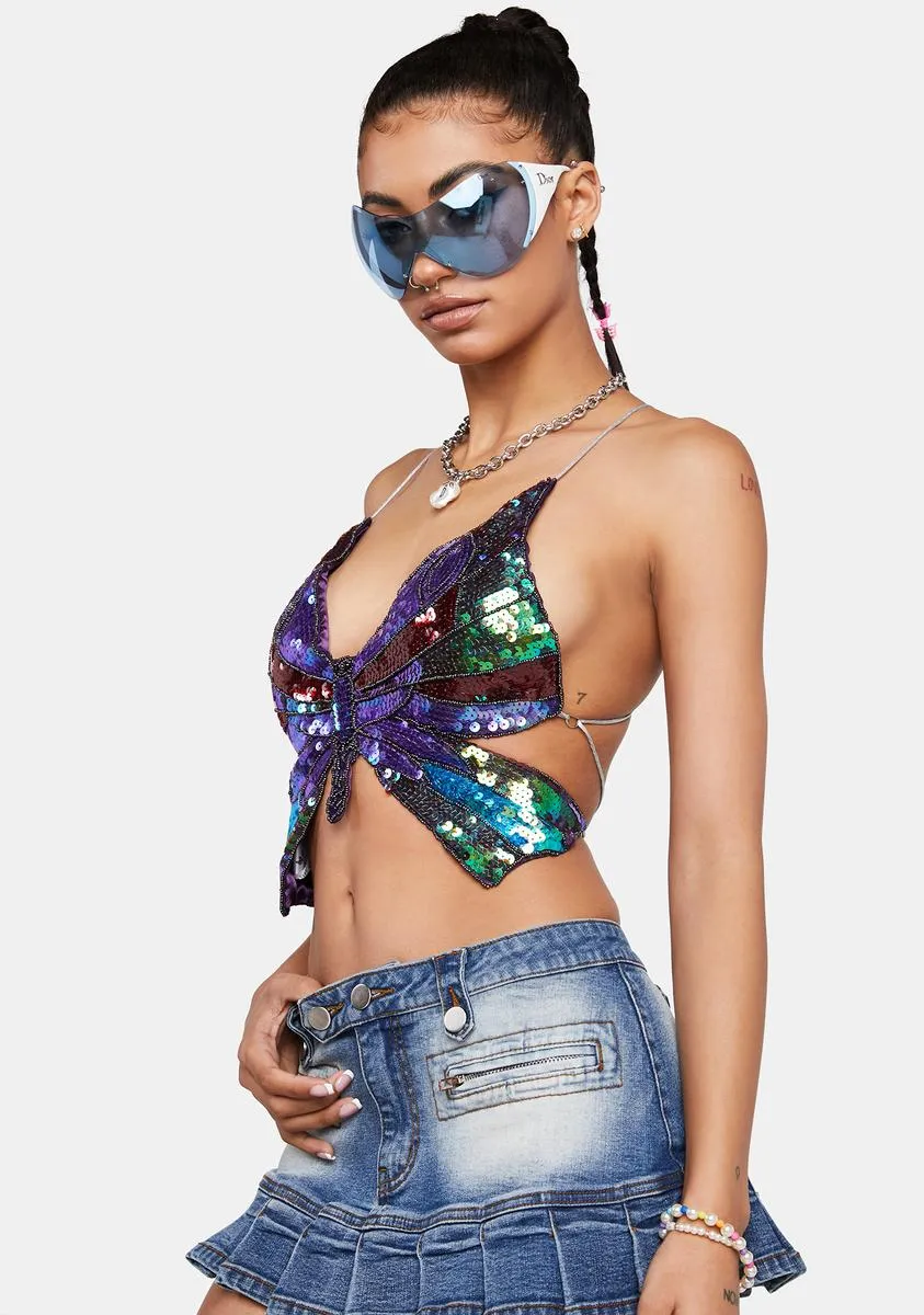 Sequin Butterfly Top sold by Dolls Kill product image thumbnail 2