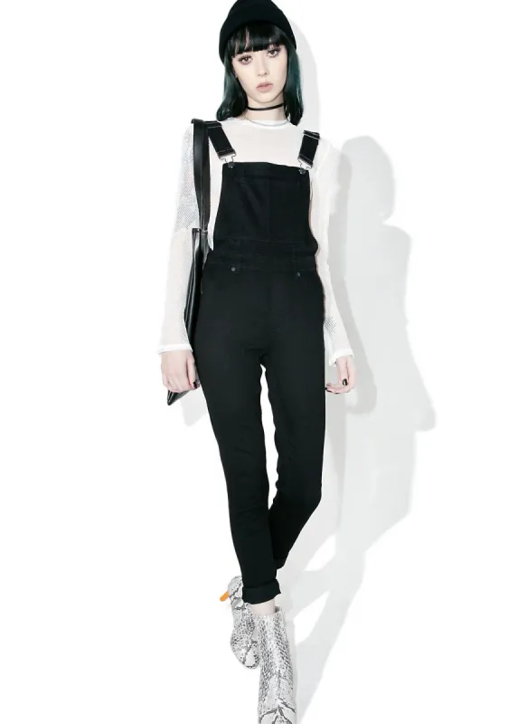 Spray Black Dungaree sold by Dolls Kill
