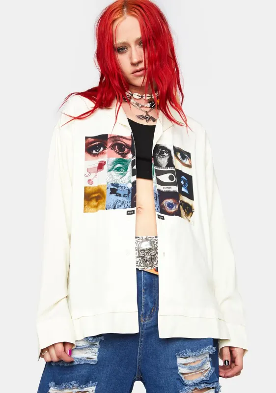 Realize Long Sleeve Woven Top sold by Dolls Kill