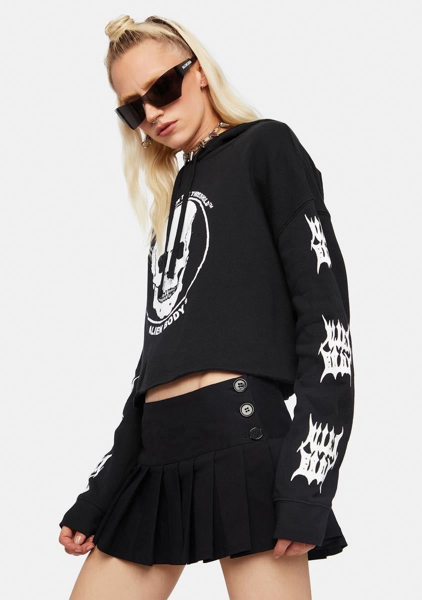 Techniskull Crop Hoodie sold by Dolls Kill product image thumbnail 2