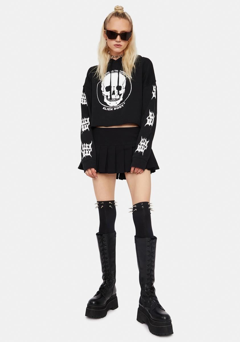 Techniskull Crop Hoodie sold by Dolls Kill product image thumbnail 3