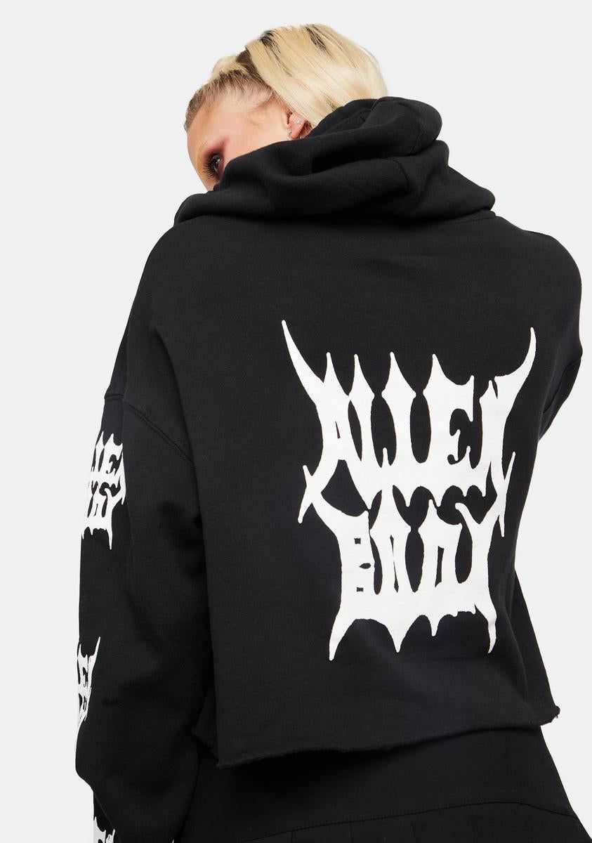 Techniskull Crop Hoodie sold by Dolls Kill product image thumbnail 4