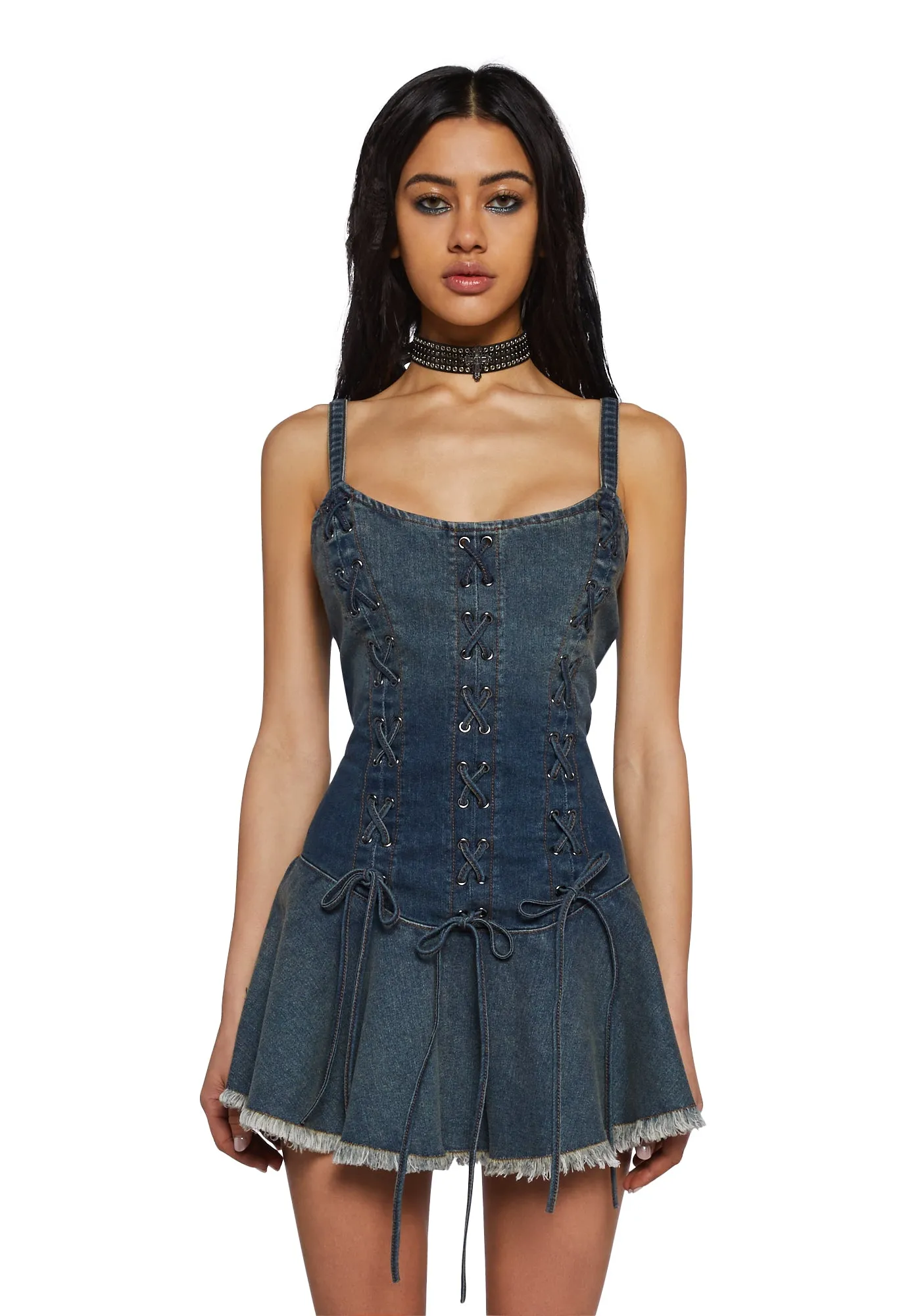 Little Miss Attitude Mini Dress - Blue sold by Dolls Kill