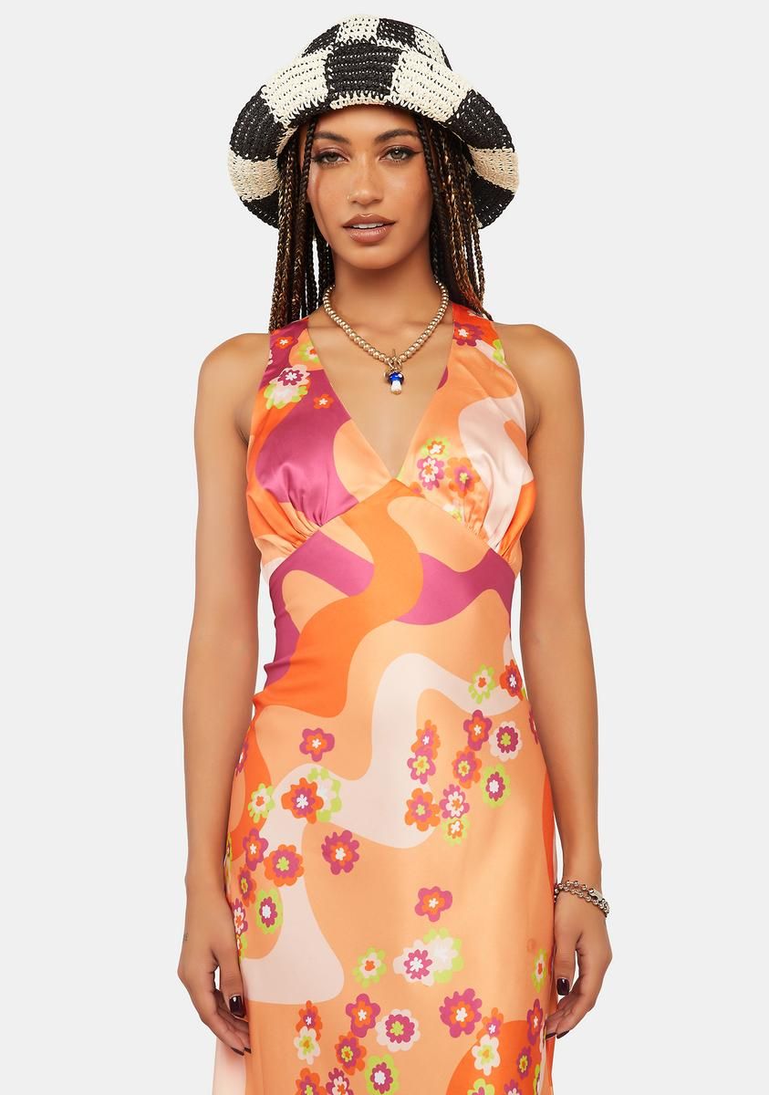 Psychedelic Floral Slip Dress sold by Dolls Kill product image thumbnail 2