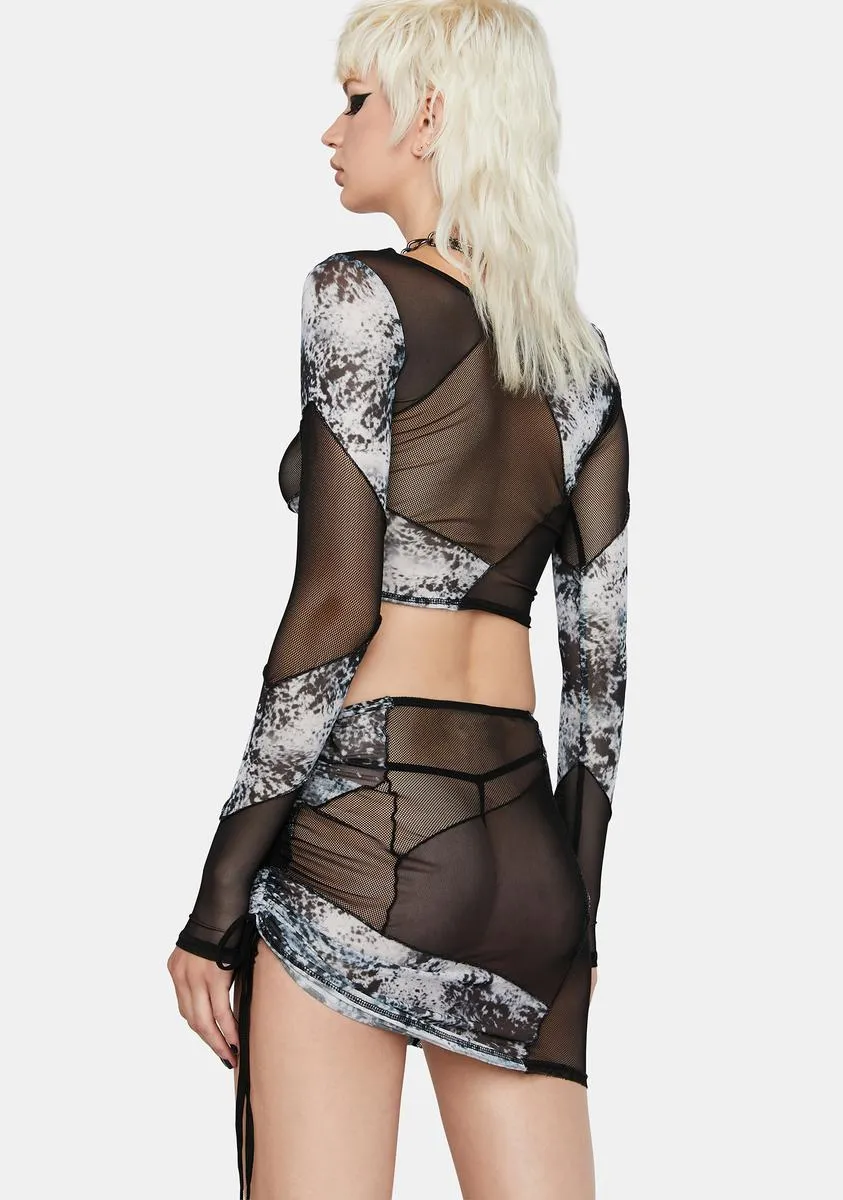 Flanger Patchwork Mesh Skirt Set sold by Dolls Kill product image thumbnail 4