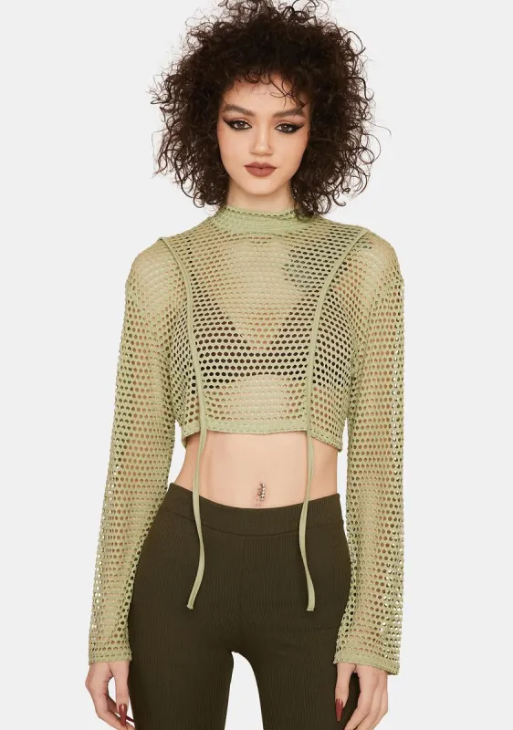 Never Basic Fishnet Crop Top sold by Dolls Kill