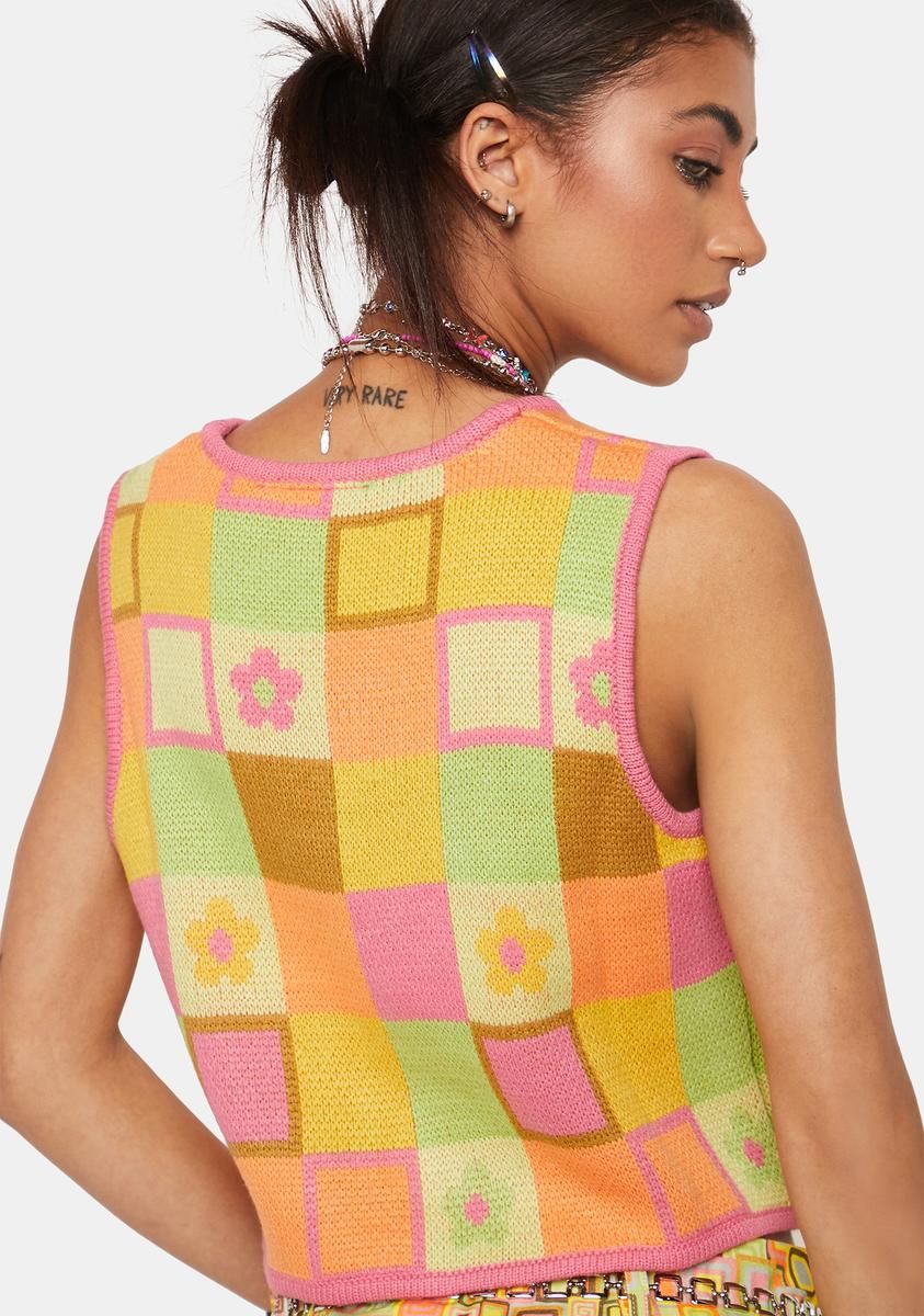 Smartie Knit Button Down Vest sold by Dolls Kill product image thumbnail 4