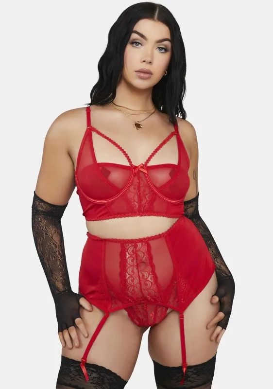 Plus Scarlet Daisy 3-Piece Garter Set sold by Dolls Kill
