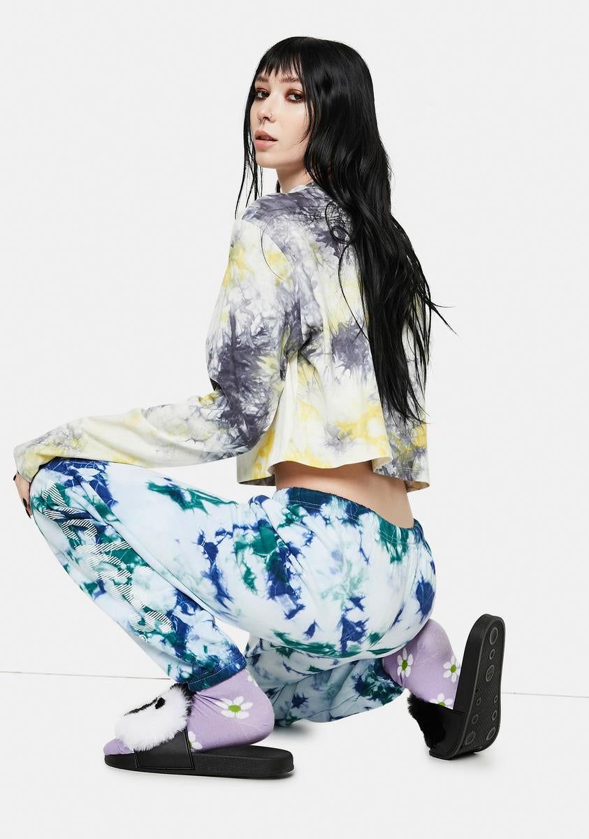 Washed Green Tie Dye Relaxed Sweatpants sold by Dolls Kill product image thumbnail 4