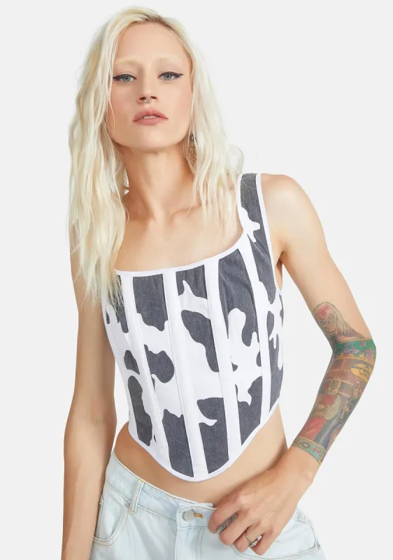 Cow Karter Corset Top sold by Dolls Kill