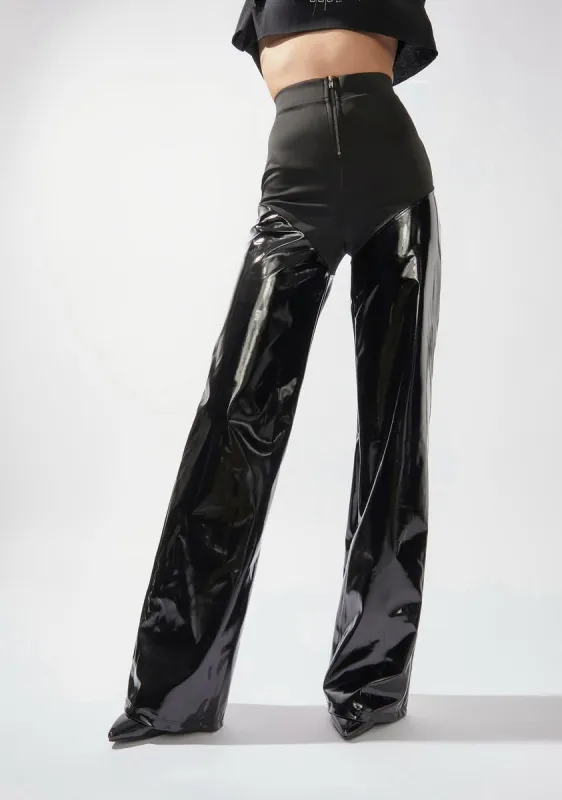 Camera Chic Patent Flares sold by Dolls Kill