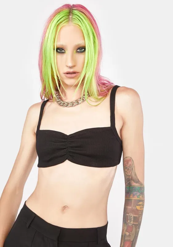 Wait A Minute Ruched Bra Top sold by Dolls Kill