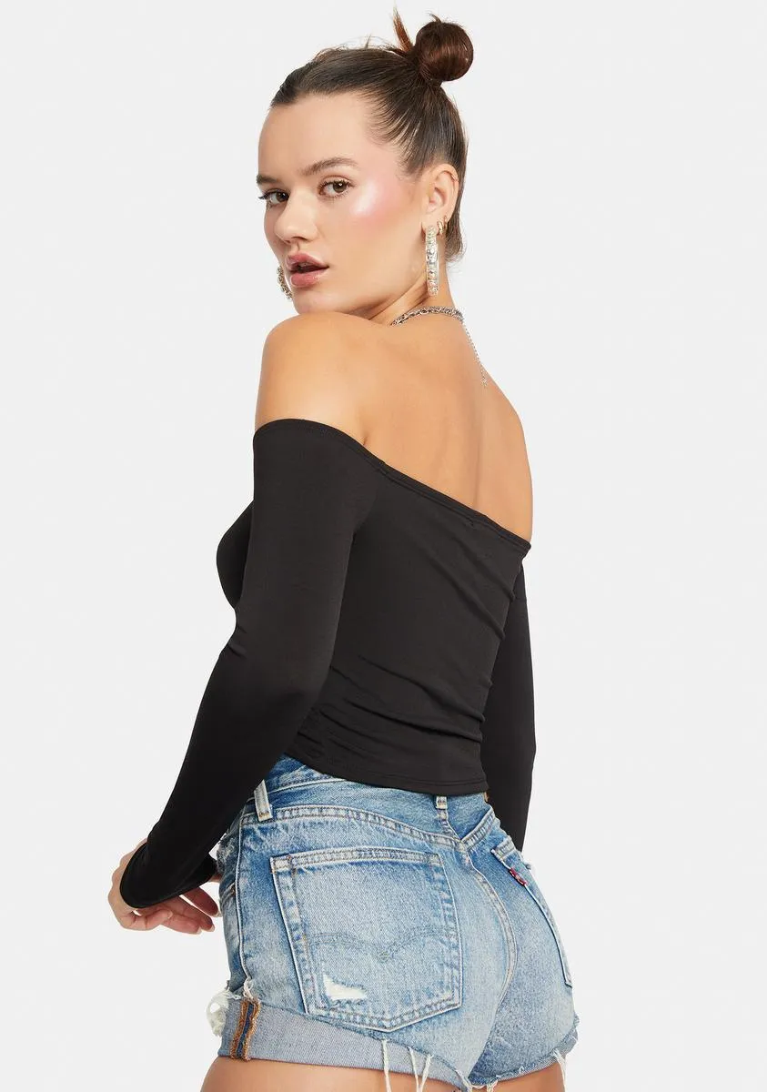 City Girl Off Shoulder Crop Top sold by Dolls Kill product image thumbnail 4